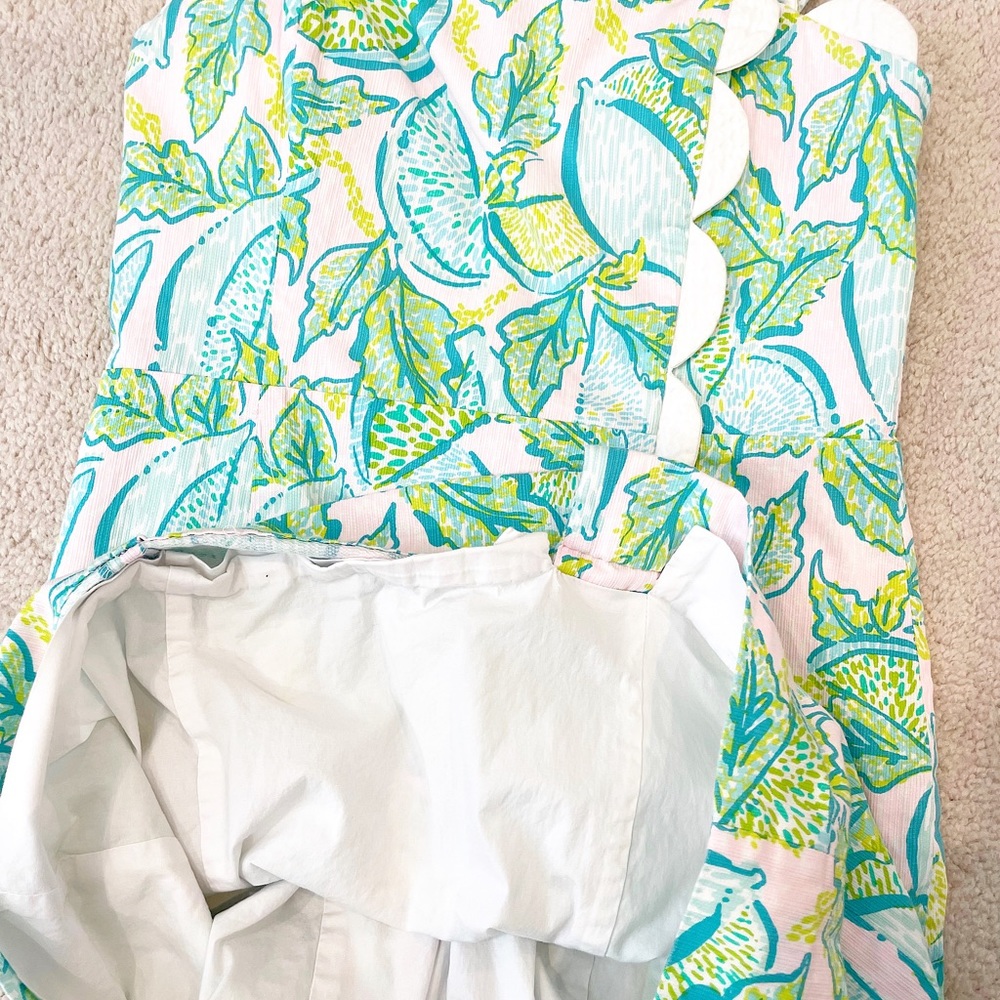 Lilly Pulitzer Pink, Light Blue & Green Scallop-Edge Sundress - Picture 5 of 6